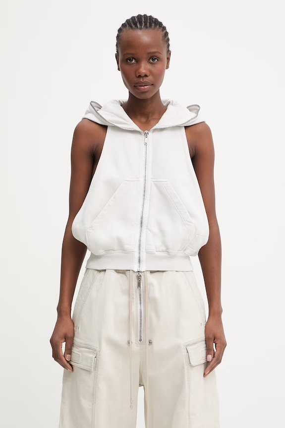 Rick Owens DRKSHDW Cyclops Gimp Women's cotton sleeveless sweatshirt beige DS01F4121.F