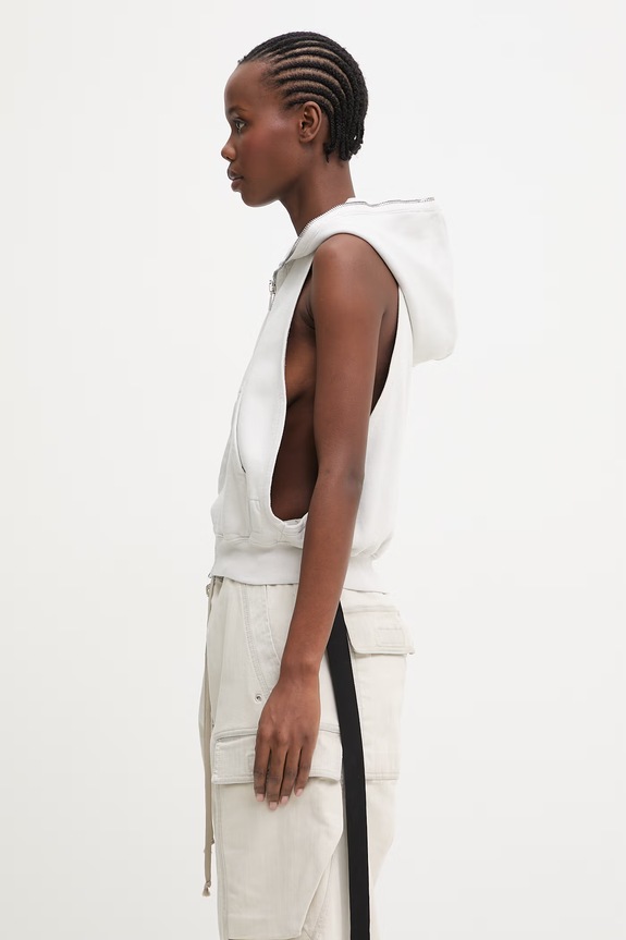 Rick Owens DRKSHDW Cyclops Gimp Women's cotton sleeveless sweatshirt DS01F4121.F beige SS26