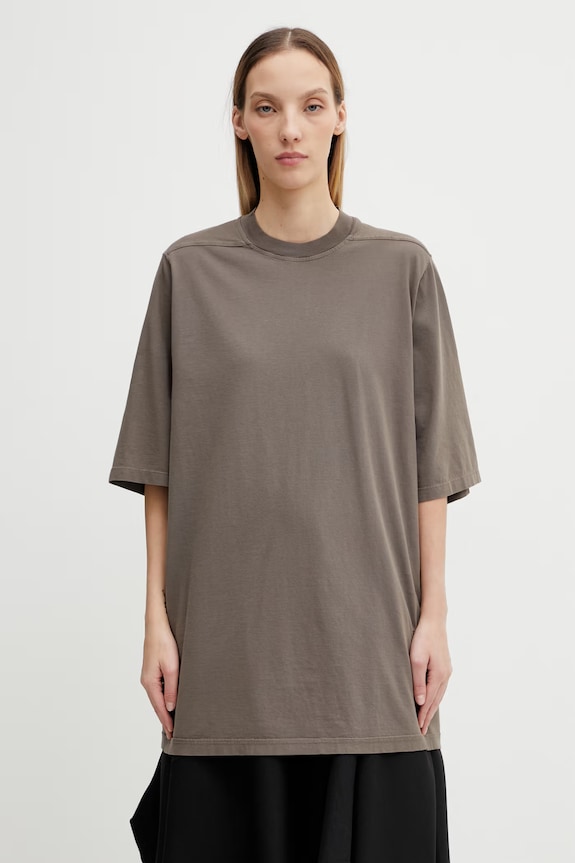Rick Owens DRKSHDW t-shirt bawełniany Jumbo gładkie brązowy DS01F4204.RN