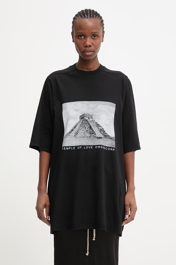 Rick Owens DRKSHDW Jumbo t-shirt bawełniany damski czarny DS01F4204.RNEP2