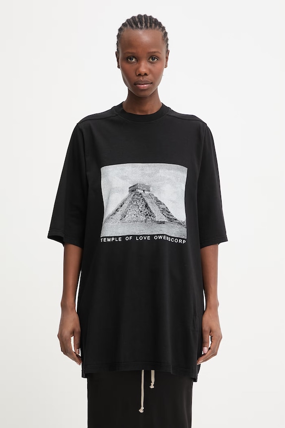 Rick Owens DRKSHDW Jumbo t-shirt bawełniany damski czarny DS01F4204.RNEP2