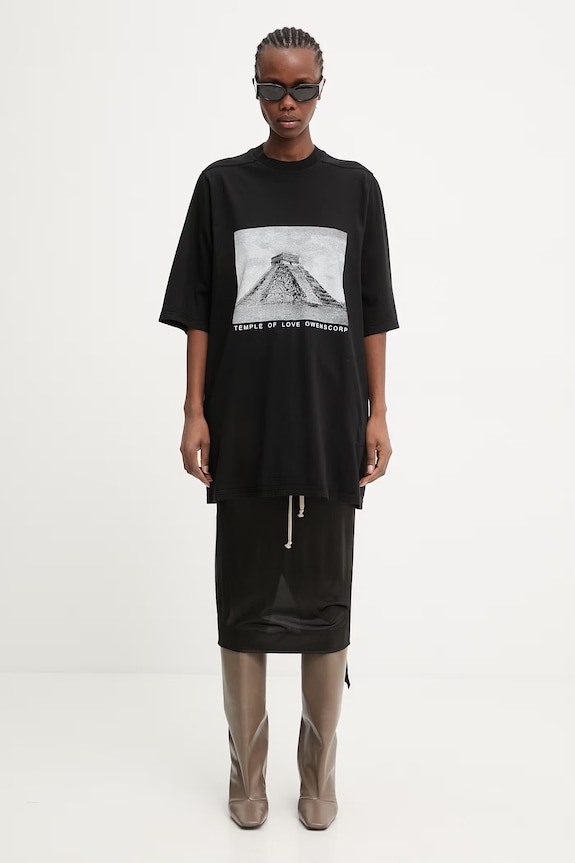 Rick Owens DRKSHDW Jumbo t-shirt bawełniany damski DS01F4204.RNEP2 czarny