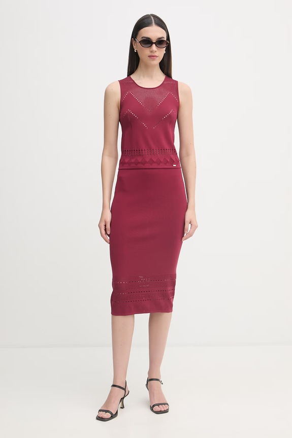 Gaudi crop top damski 611FD43003 czerwony SS26