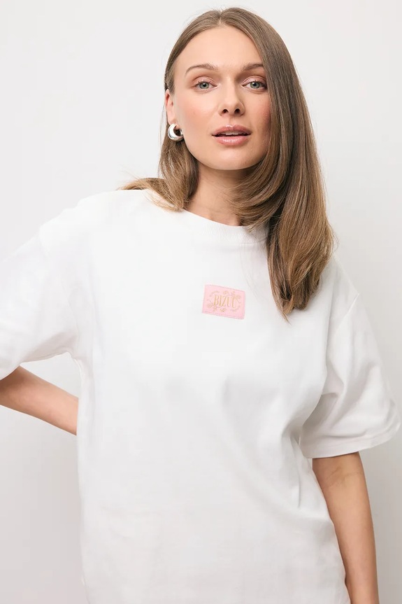 Bizuu t-shirt bawełniany PARADISO PARADISO.KREMOWY biały SS26