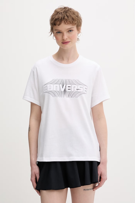 Converse t-shirt γυναικείο βαμβακερό λευκό CVW5T072