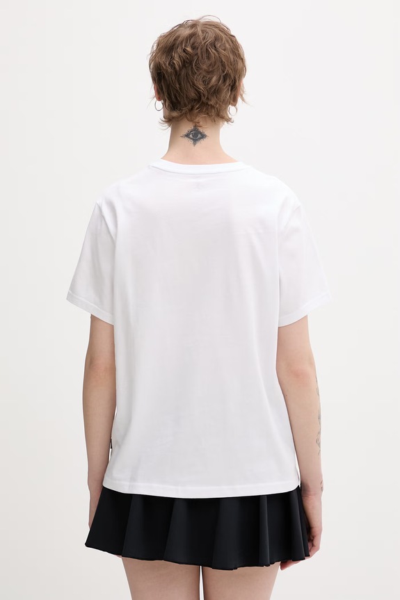 Ρούχα Converse t-shirt γυναικείο βαμβακερό CVW5T072 λευκό