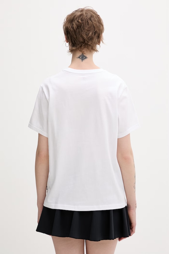 Ρούχα Converse t-shirt γυναικείο βαμβακερό CVW5T072 λευκό