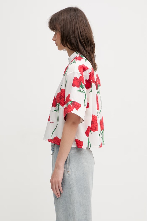 Kenzo Shirt SC koszula bawełniana damska FG52CH2819O2 biały SS26