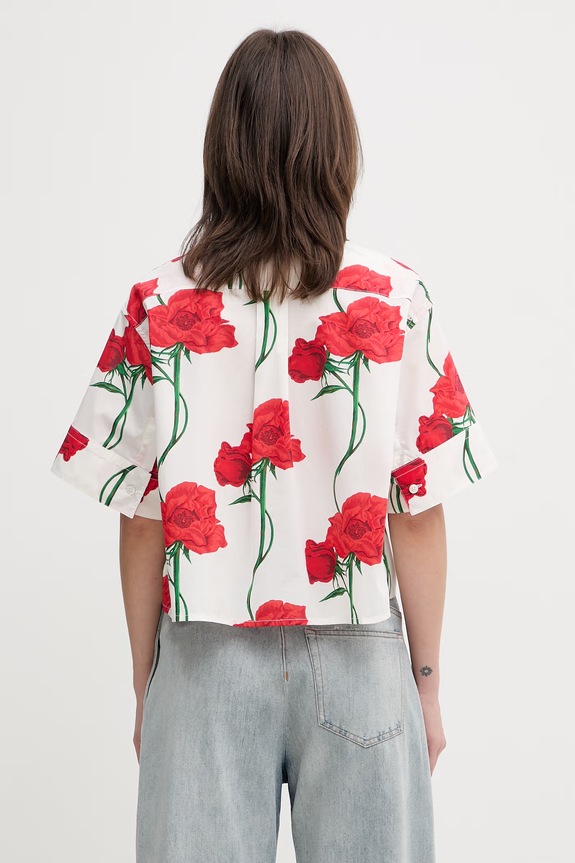 Odzież Kenzo Shirt SC koszula bawełniana damska FG52CH2819O2 biały