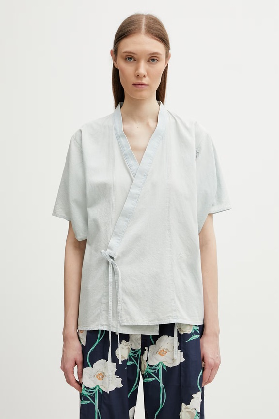 Kenzo dámska zavinovacia košeľa Shirt SC modrá FG52DC2536F4