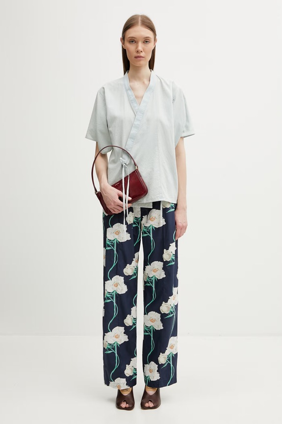Kenzo dámska zavinovacia košeľa Shirt SC FG52DC2536F4 modrá