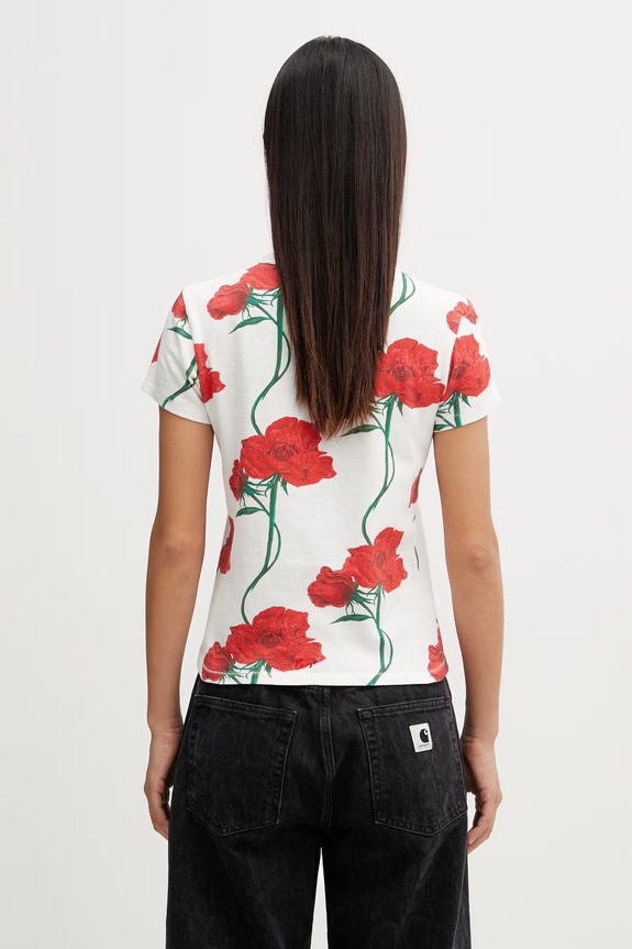 Oblečenie Kenzo GOTS KENZO ARCHIVE ROSE CLASSI tričko bavlnené dámske FG52TS2124SK biela