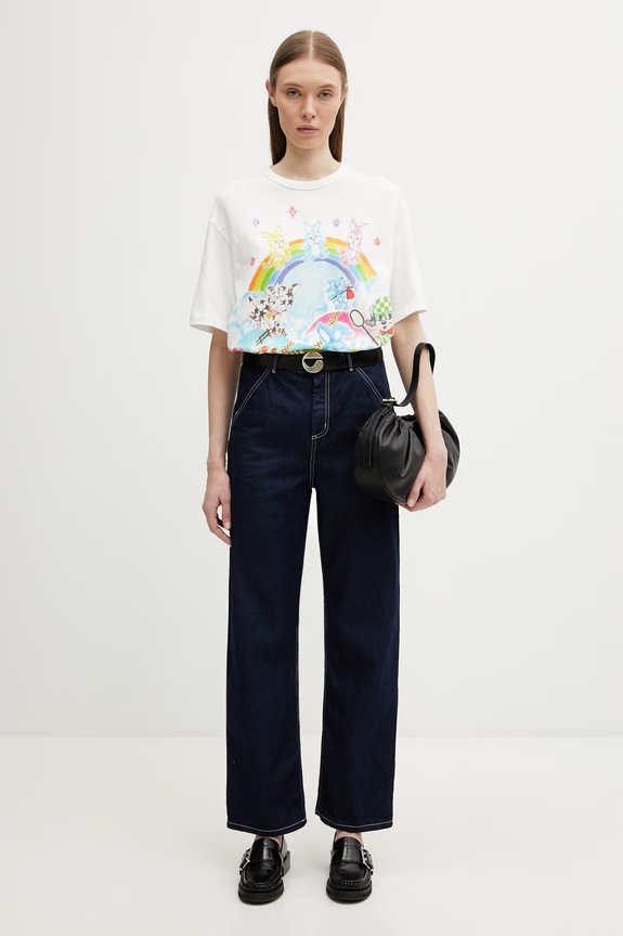 Kenzo KENZO CARTOON CLASSIC T-SHIRT t-shirt bawełniany damski FG55TS2134SK biały