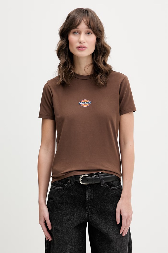 Dickies tričko dámske bavlnené hnedá DK0A4ZAO0TB1