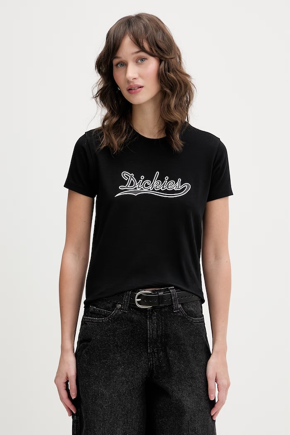 Dickies t-shirt damski bawełniany czarny DK0A88FDBLK1
