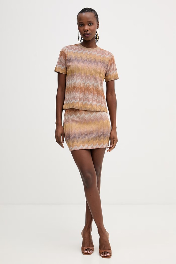Missoni t-shirt DS26SL01.BR014S żółty SS26