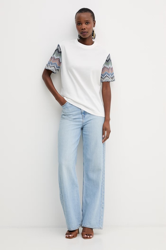 Missoni tricou din bumbac DS26SL05.BJ00QR alb SS26