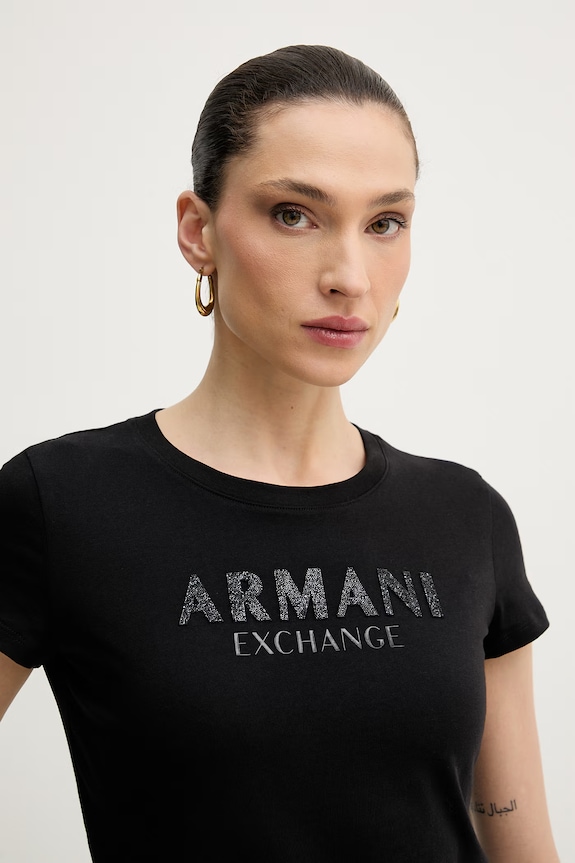 Bavlnené tričko Armani Exchange čierna XW002106.AF10356