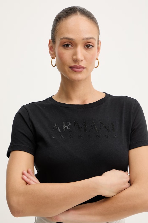 Oblečenie Bavlnené tričko Armani Exchange XW002294.AF17172 čierna