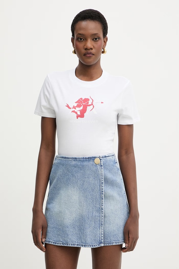 Armani Exchange t-shirt női pamut fehér XW002296.AF17172