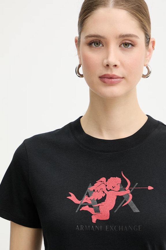 Armani Exchange t-shirt női pamut fekete XW002296.AF17172