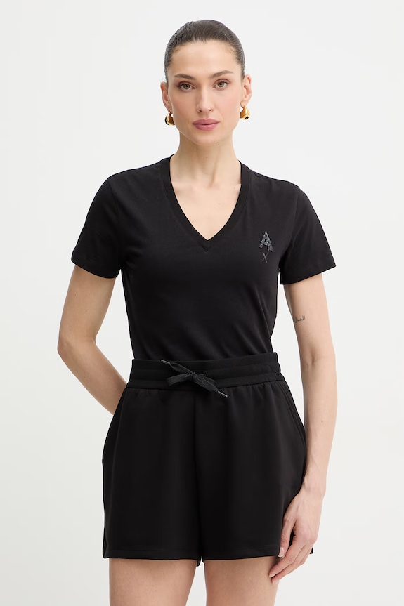 Bavlnené tričko Armani Exchange nášivka čierna XW002330.AF10356