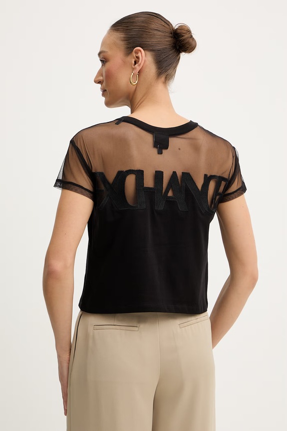 Oblečenie Bavlnené tričko Armani Exchange XW002332.AF10356 čierna