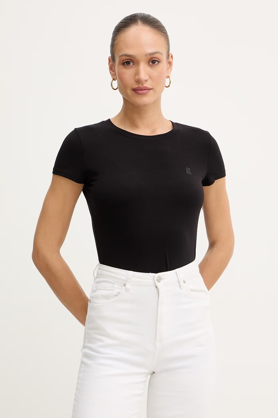 Tričko Armani Exchange jednofarebný čierna XW002333.AF16294