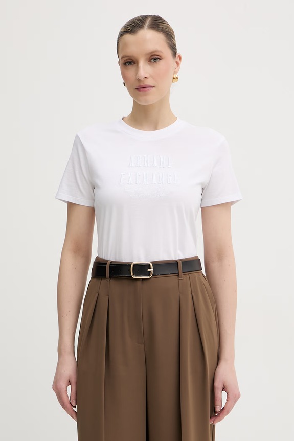Armani Exchange t-shirt damski bawełniany biały XW002334.AF10358