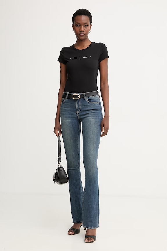 Armani Exchange basic tričko dámske bavlnené XW002346.AF10356 čierna SS26