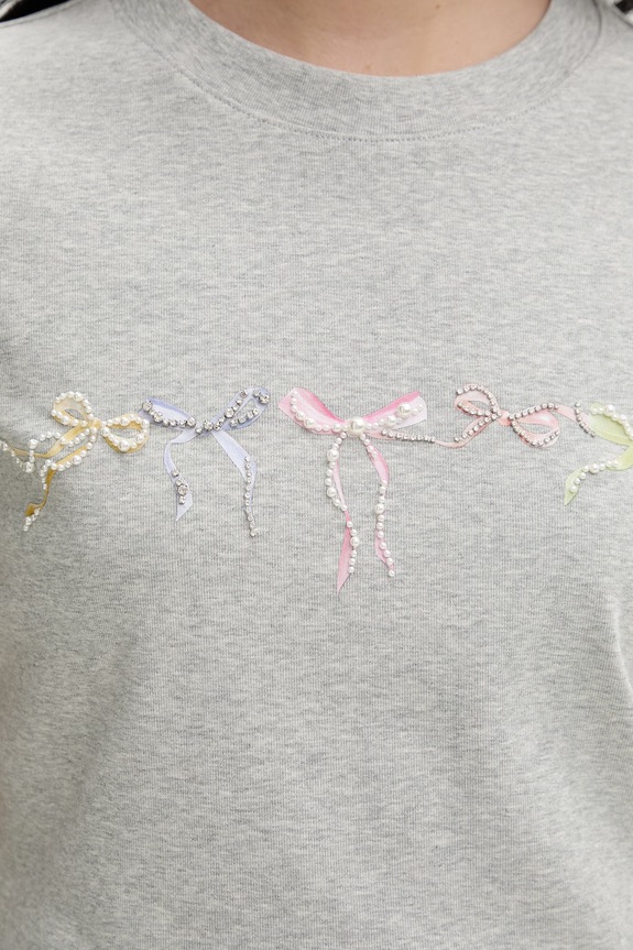 Miss Sixty tricou pentru femei, din bumbac cu elastan 6M1SJ04000 gri