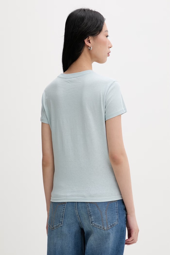 Odzież Miss Sixty T-shirt damski z bawełną 6M1SJ36400 niebieski