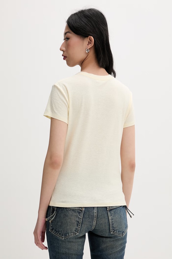 Odzież Miss Sixty T-shirt damski z bawełną 6M1SJ72110 żółty