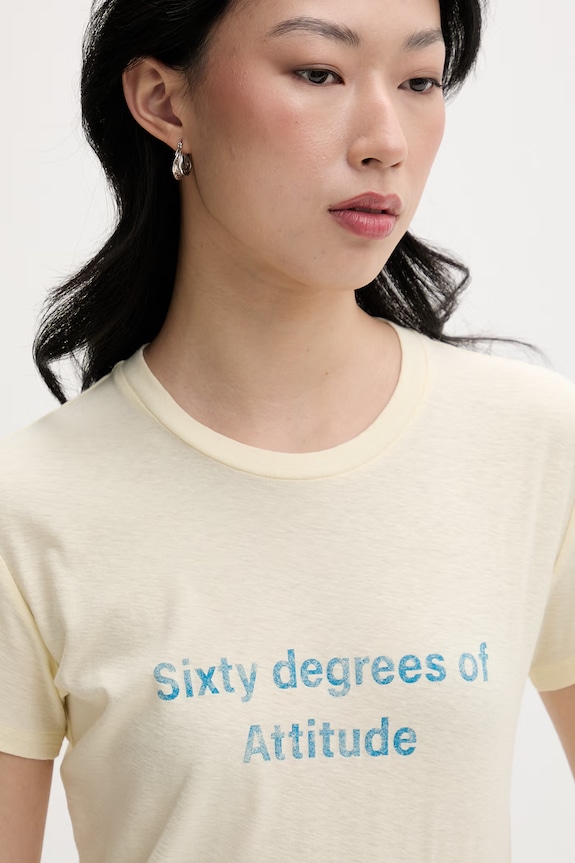 Miss Sixty T-shirt damski z bawełną żółty 6M1SJ72110