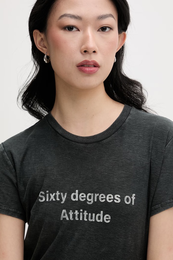 Miss Sixty T-shirt damski z bawełną czarny 6M1SJ72110