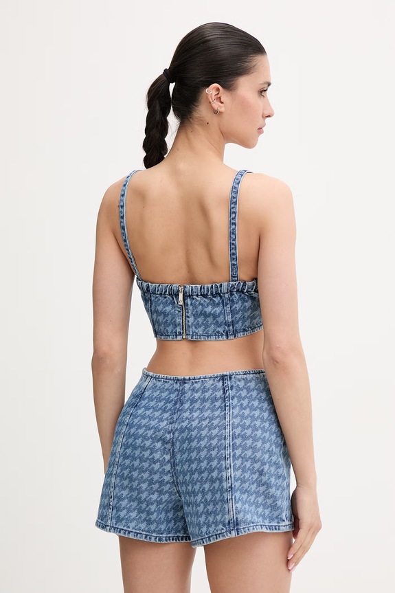 Oblečenie Perfect Moment crop top dámsky rifľový W8000319 modrá