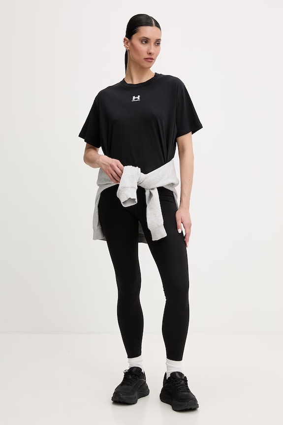 Under Armour t-shirt Γυναικείο Rival Boxy Tee 6011064 μαύρο SS26