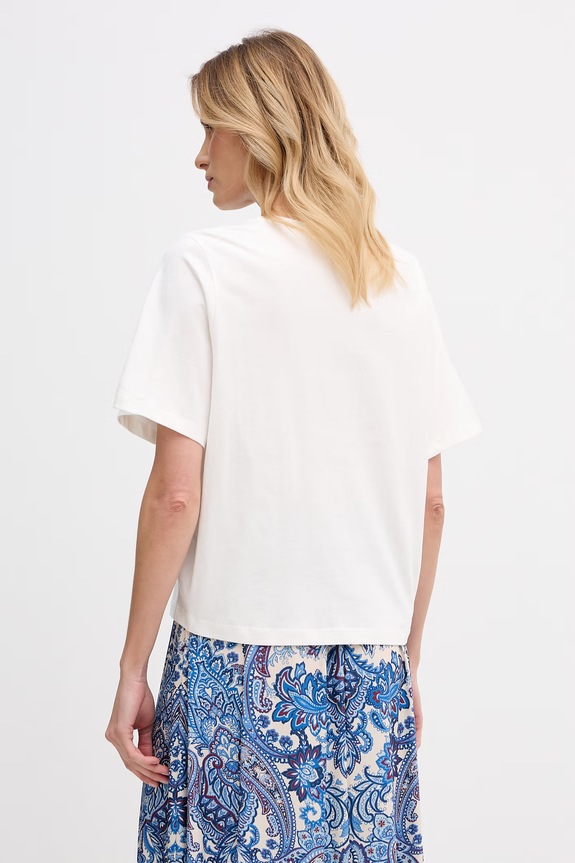 Odzież OUI T-shirt damski bawełniany 96414 biały
