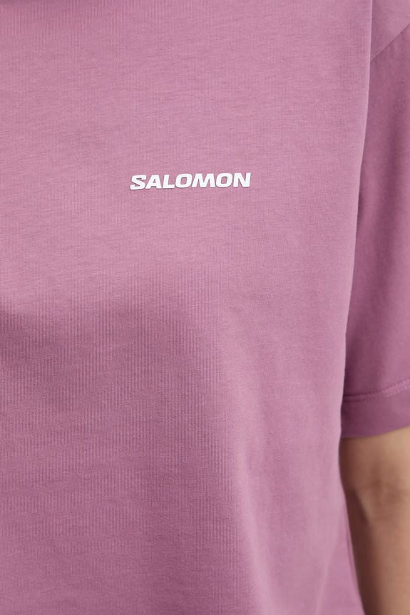 Βαμβακερό μπλουζάκι Salomon LC2834700 ροζ