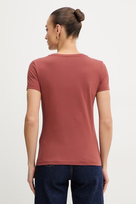Odzież BOSS Orange t-shirt damski bawełniany C Elove 4 50559077 brązowy