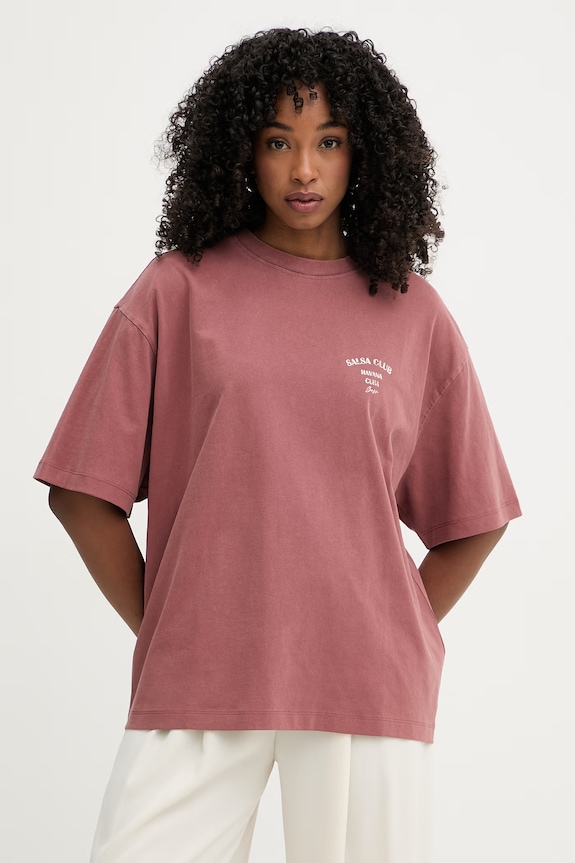 BOSS Orange t-shirt damski bawełniany C Eboys 2 bordowy 50559078