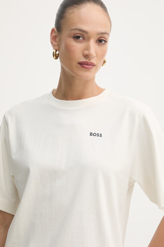 BOSS Orange t-shirt γυναικείο βαμβακερό C Eregular 6 μπεζ 50568699