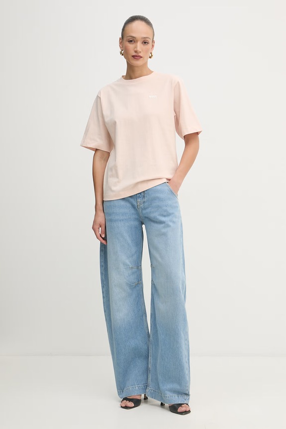 BOSS Orange t-shirt γυναικείο βαμβακερό 50568699 πορτοκαλί SS26