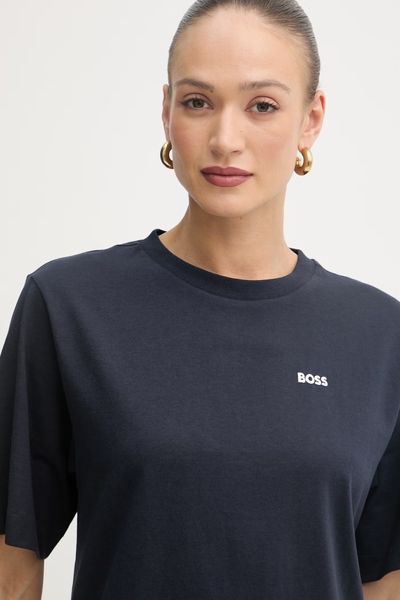 BOSS Orange t-shirt Γυναικείο βαμβακερό C Eregular 6 σκούρο μπλε 50568699