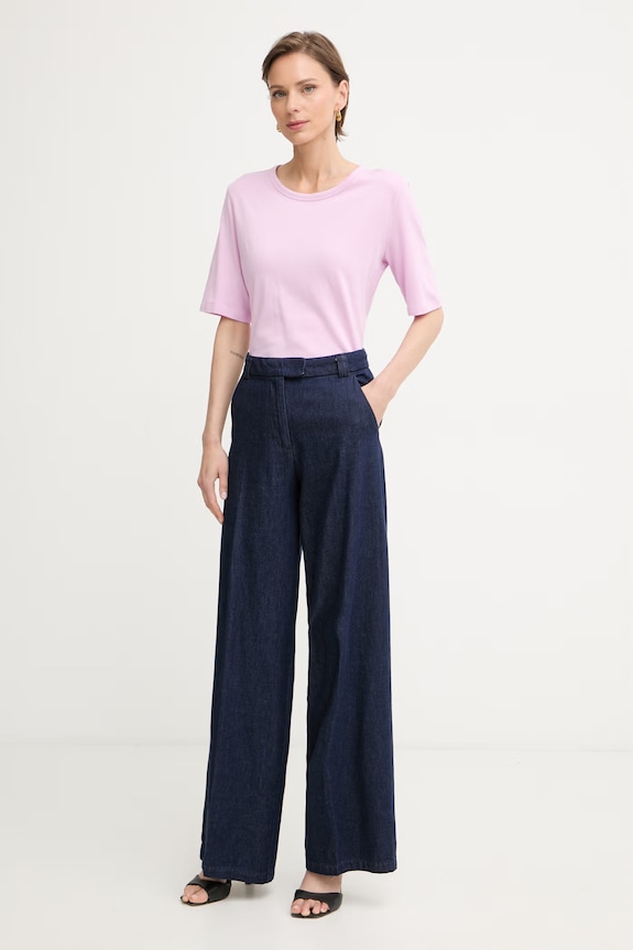 BOSS Tricou basic de damă cu amestec de mătase Evyta 50561508 roz SS26