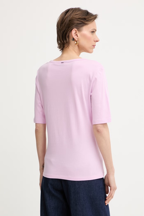 Îmbrăcăminte BOSS Tricou basic de damă cu amestec de mătase Evyta 50561508 roz