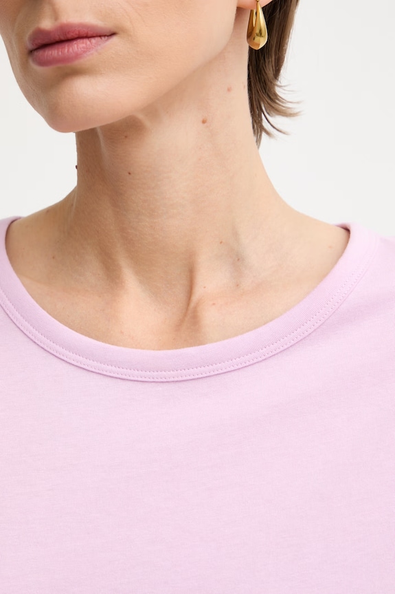 BOSS Tricou basic de damă cu amestec de mătase Evyta 50561508 roz