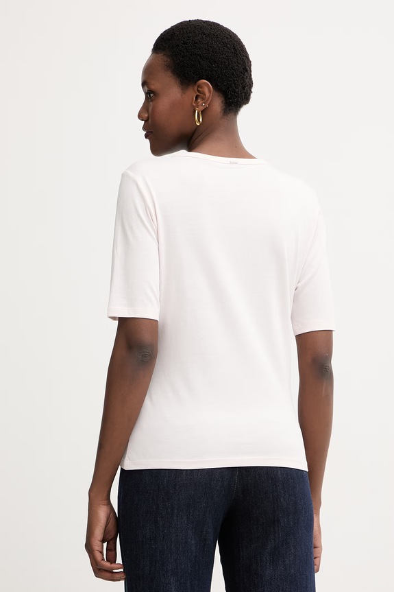 Îmbrăcăminte BOSS tricou basic pentru femei cu amestec de mătase Evyta 50561508 roz