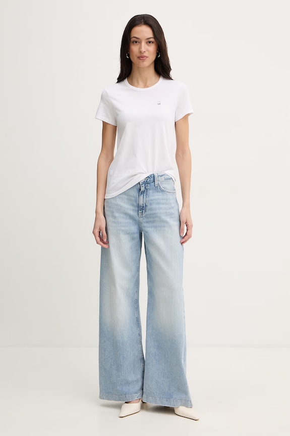 BOSS Tricou basic de damă din bumbac Eventsa11 50562055 alb SS26