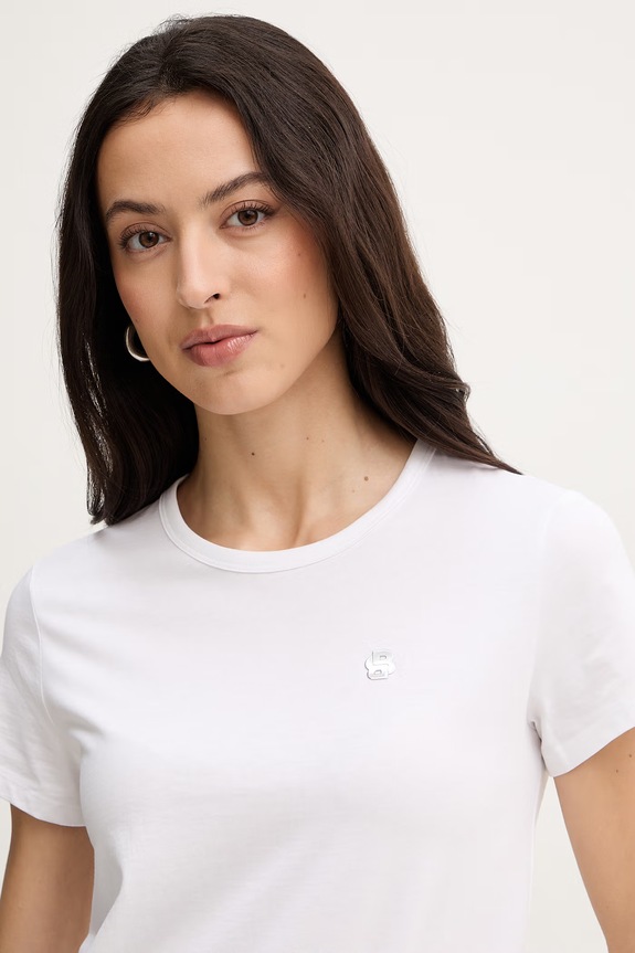 BOSS Tricou basic de damă din bumbac Eventsa11 alb 50562055